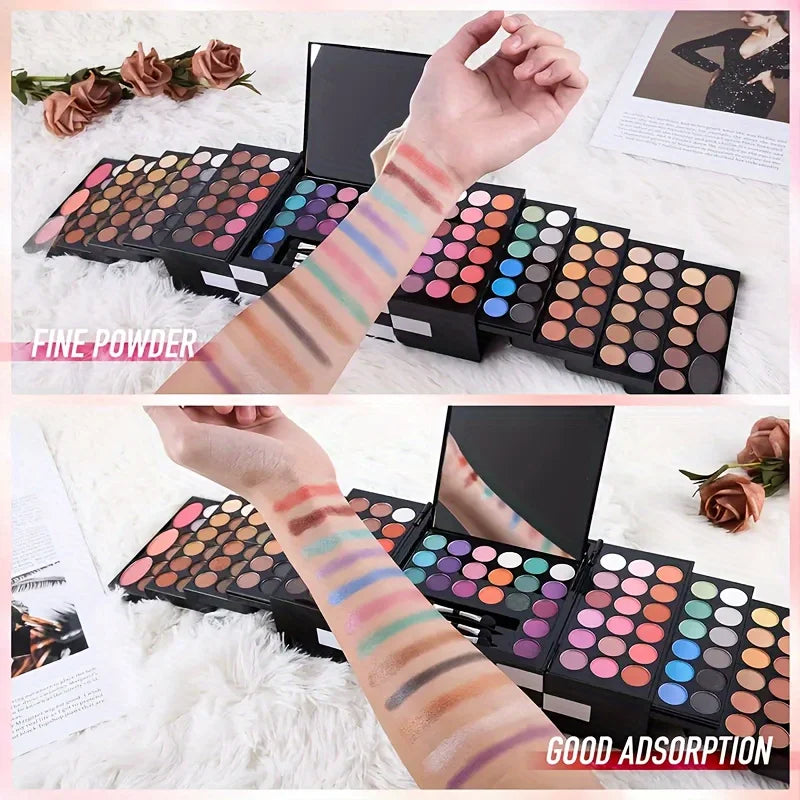Paleta de Maquillaje Profesional MISS ROSE – ¡142 Sombras + Rubores + Polvos para Cejas! - IMP
