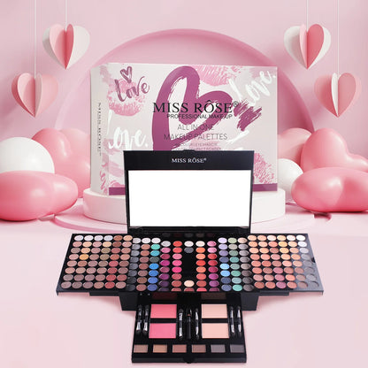 Paleta de Maquillaje Profesional MISS ROSE – ¡142 Sombras + Rubores + Polvos para Cejas! - IMP