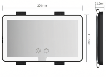 Espejo de Maquillaje con Luz LED para Visera de Coche - PGCE
