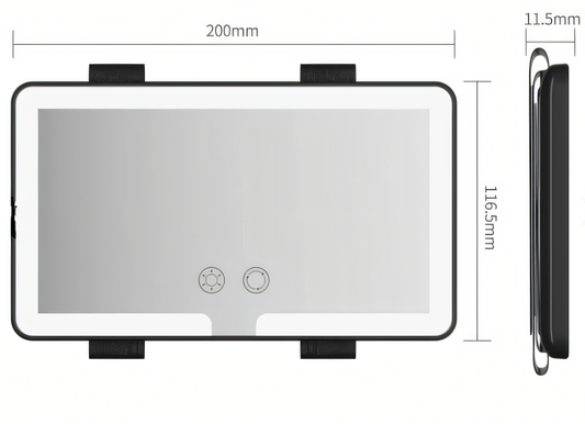 Espejo de Maquillaje con Luz LED para Visera de Coche - PGCE
